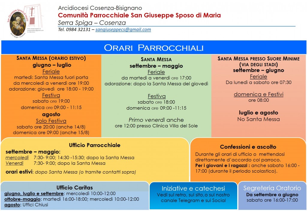 Nuovi orari a partire dal 1 ottobre 2019